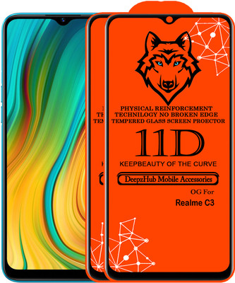 DeepzHub Edge To Edge Tempered Glass for Realme C3(Pack of 2)