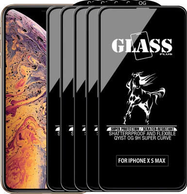 Qyist Edge To Edge Tempered Glass for Apple iPhone XS Max(Pack of 5)