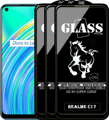PFOAM Edge To Edge Tempered Glass for REALME C17(Pack of 3)