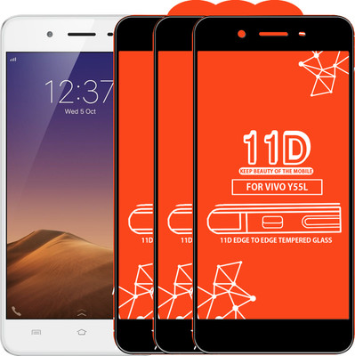 Qyist Edge To Edge Tempered Glass for VIVO Y55L(Pack of 3)