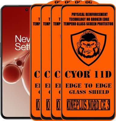 CYOR Edge To Edge Tempered Glass for ONEPLUS NORD CE 3(Pack of 4)