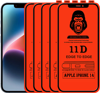 Laxdom Edge To Edge Tempered Glass for APPLE IPHONE 14(Pack of 5)