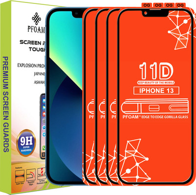 PFOAM Edge To Edge Tempered Glass for APPLE IPHONE 13(Pack of 4)