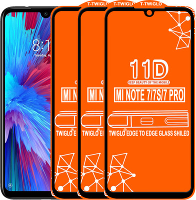 TWIGLO Edge To Edge Tempered Glass for REDMI NOTE 7 PRO(Pack of 3)