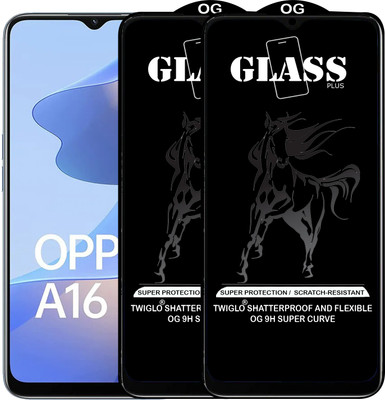 TWIGLO Edge To Edge Tempered Glass for OPPO A16(Pack of 2)