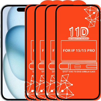 Qyist Edge To Edge Tempered Glass for FOR IPHONE 15, IPHONE 15 PRO(Pack of 4)