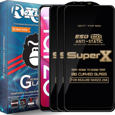 Roxel Edge To Edge Tempered Glass for REALME NARZO 20A(Pack of 3)