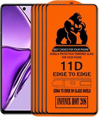 GDMA Edge To Edge Tempered Glass for INFINIX HOT 20S(Pack of 5)
