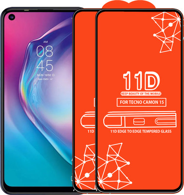 Roxel Edge To Edge Tempered Glass for Tecno Camon 15(Pack of 2)