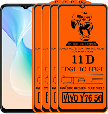 CYOR Edge To Edge Tempered Glass for VIVO Y76 5G(Pack of 4)