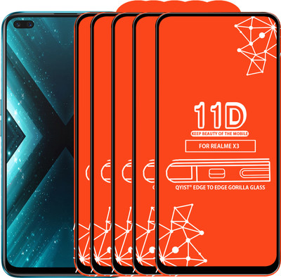 Qyist Edge To Edge Tempered Glass for Realme X3(Pack of 5)
