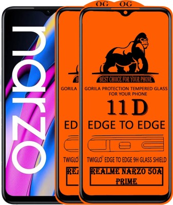 TWIGLO Edge To Edge Tempered Glass for REALME NARZO 50A PRIME 5G(Pack of 2)