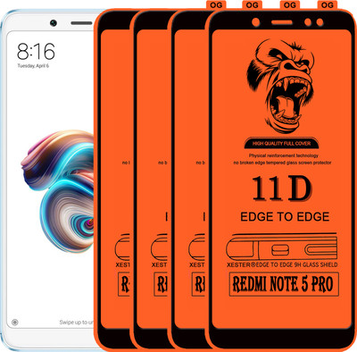 PFOAM Edge To Edge Tempered Glass for Mi Redmi Note 5 Pro(Pack of 4)