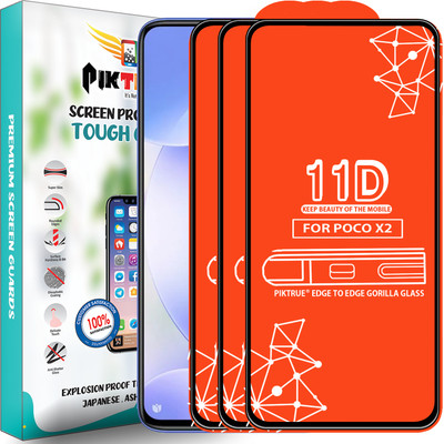 PikTrue Edge To Edge Tempered Glass for Poco X2(Pack of 3)