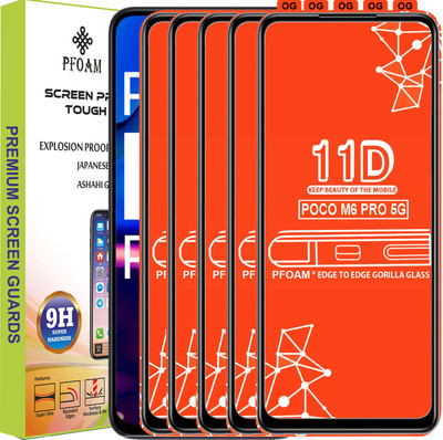 PFOAM Edge To Edge Tempered Glass for POCO M6 PRO 5G(Pack of 5)