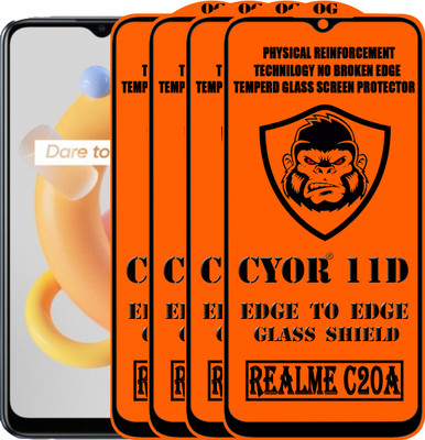 CYOR Edge To Edge Tempered Glass for REALME C20A(Pack of 4)