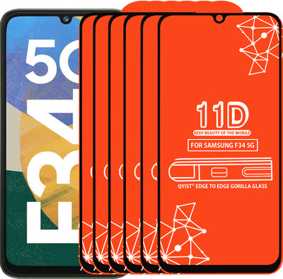 Qyist Edge To Edge Tempered Glass for Samsung F34 5G(Pack of 6)