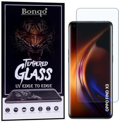 Bonqo Edge To Edge Tempered Glass for OPPO Find X3(Pack of 1)