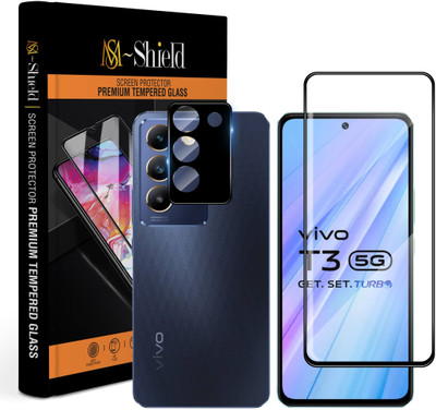 MS-Shield Edge To Edge Tempered Glass for Vivo T3 5G, With Camera Lens Protector(Pack of 1)