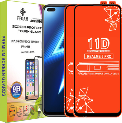 PFOAM Edge To Edge Tempered Glass for REALME 6 PRO(Pack of 2)