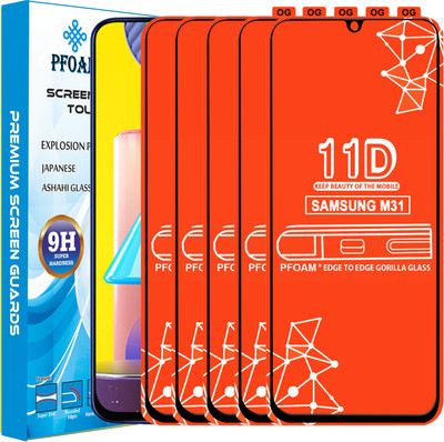 PFOAM Edge To Edge Tempered Glass for SAMSUNG GALAXY M31(Pack of 5)