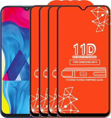 Qyist Edge To Edge Tempered Glass for Samsung Galaxy M10(Pack of 4)