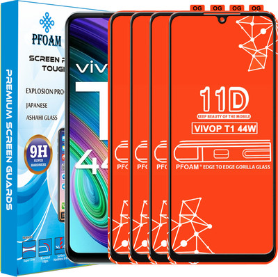 PFOAM Edge To Edge Tempered Glass for VIVO T1 44W(Pack of 4)