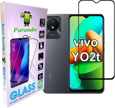 PARANDIV Edge To Edge Tempered Glass for Branded High Quality, Vivo Y02t(Pack of 1)