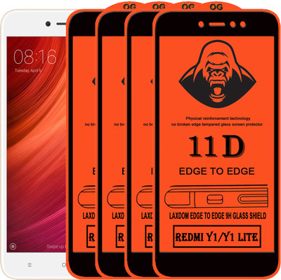 Laxdom Edge To Edge Tempered Glass for Mi Redmi Y1(Pack of 4)