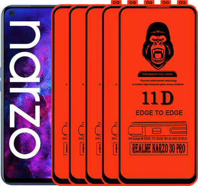 Laxdom Edge To Edge Tempered Glass for REALME NARZO 30 PRO(Pack of 5)