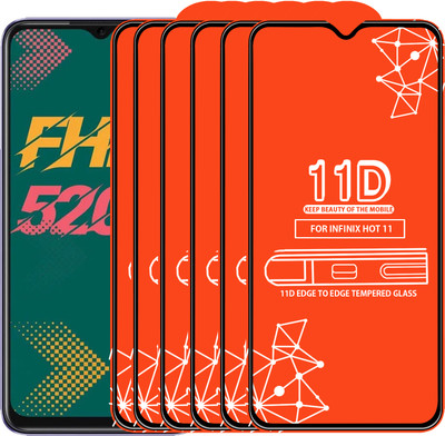 Roxel Edge To Edge Tempered Glass for Infinix Hot 11(Pack of 6)