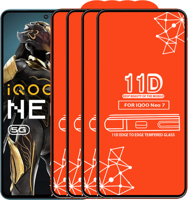 Roxel Edge To Edge Tempered Glass for Iqoo Neo 7(Pack of 4)