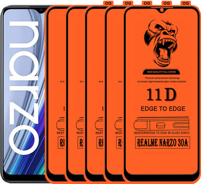 PFOAM Edge To Edge Tempered Glass for REALME NARZO 30A(Pack of 5)