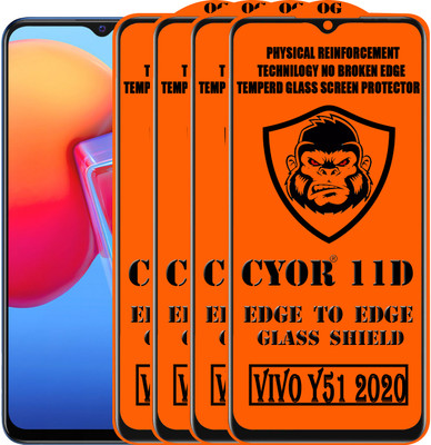 CYOR Edge To Edge Tempered Glass for VIVO Y51 2020(Pack of 4)