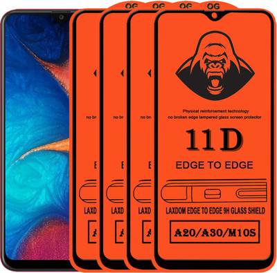 Laxdom Edge To Edge Tempered Glass for SAMSUNG GALAXY A20(Pack of 4)