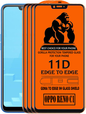 GDMA Edge To Edge Tempered Glass for OPPO RENO C1(Pack of 4)