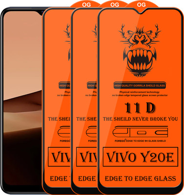 Forego Edge To Edge Tempered Glass for Vivo Y20E(Pack of 3)