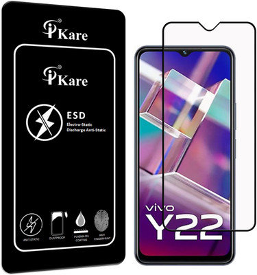 iKare Edge To Edge Tempered Glass for Vivo Y22(Pack of 1)