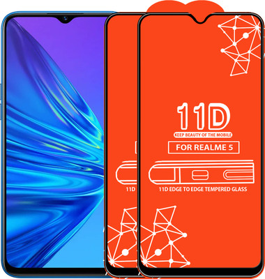 Roxel Edge To Edge Tempered Glass for Realme 5(Pack of 2)