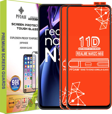 PFOAM Edge To Edge Tempered Glass for REALME NARZO N55(Pack of 2)