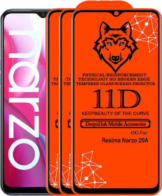 DeepzHub Edge To Edge Tempered Glass for Realme Narzo 20A(Pack of 3)