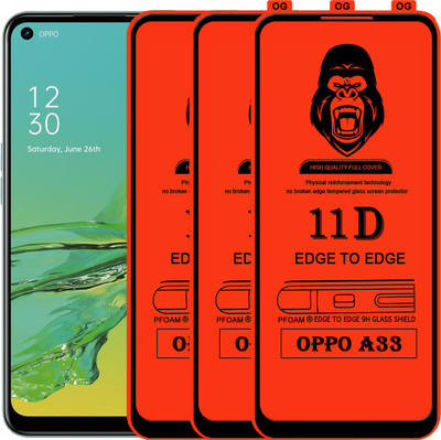 Laxdom Edge To Edge Tempered Glass for OPPO A33(Pack of 3)