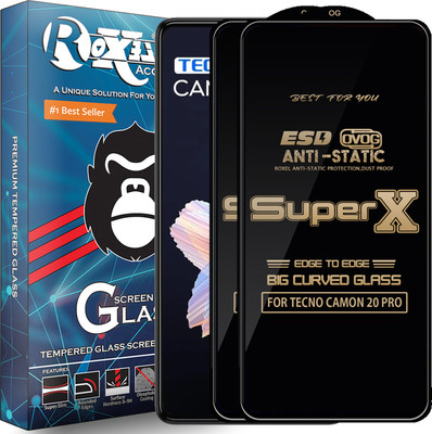 Roxel Edge To Edge Tempered Glass for TECNO CAMON 20 PRO(Pack of 2)