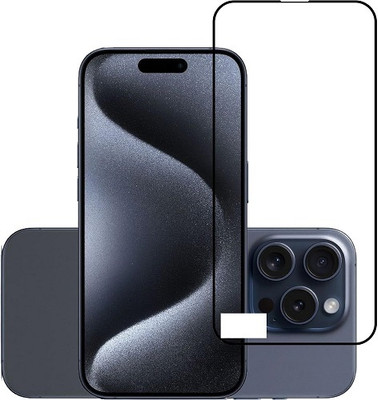 NIMMIKA ENTERPRISES Edge To Edge Tempered Glass for Apple iphone 15 Pro(11D Full-Screen Coverage | Comprehensive protection | High-quality material | Multi-layered coating | Clear and smooth surface | Thin and lightweight | Easy to install)(Pack of 1)