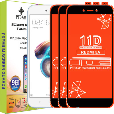 PFOAM Edge To Edge Tempered Glass for Mi Redmi 5A(Pack of 3)