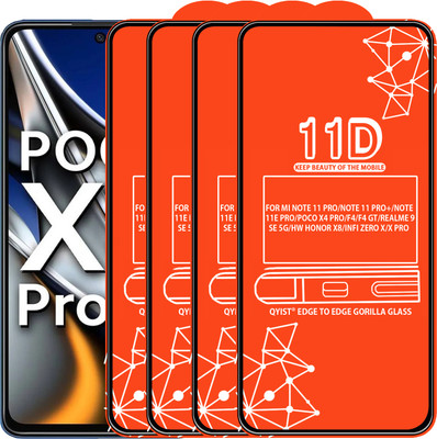 Qyist Edge To Edge Tempered Glass for FOR REDMI NOTE 11 PRO, REDMI NOTE 11 PRO+, REDMI NOTE 11E PRO, POCO X4 PRO, POCO F4, POCO F4 5G, POCO F4 GT, REALME 9 SE 5G(Pack of 4)