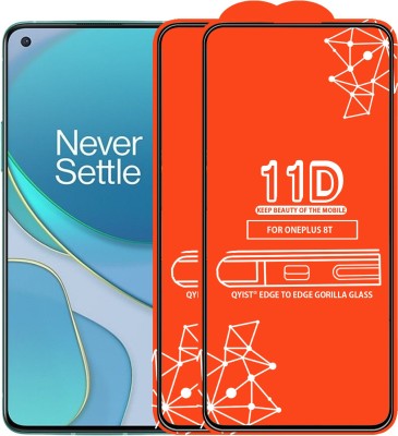 Qyist Edge To Edge Tempered Glass for Oneplus 8T(Pack of 2)