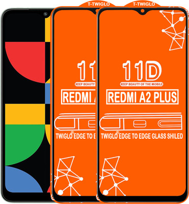 TWIGLO Edge To Edge Tempered Glass for REDMI A2 PLUS(Pack of 2)