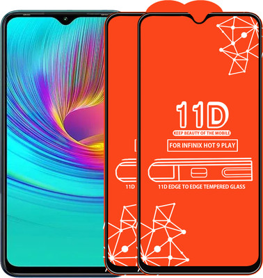 Qyist Edge To Edge Tempered Glass for Infinix Hot 9 Play(Pack of 2)