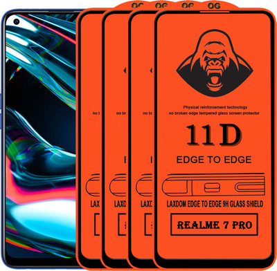Laxdom Edge To Edge Tempered Glass for REALME 7 PRO(Pack of 4)